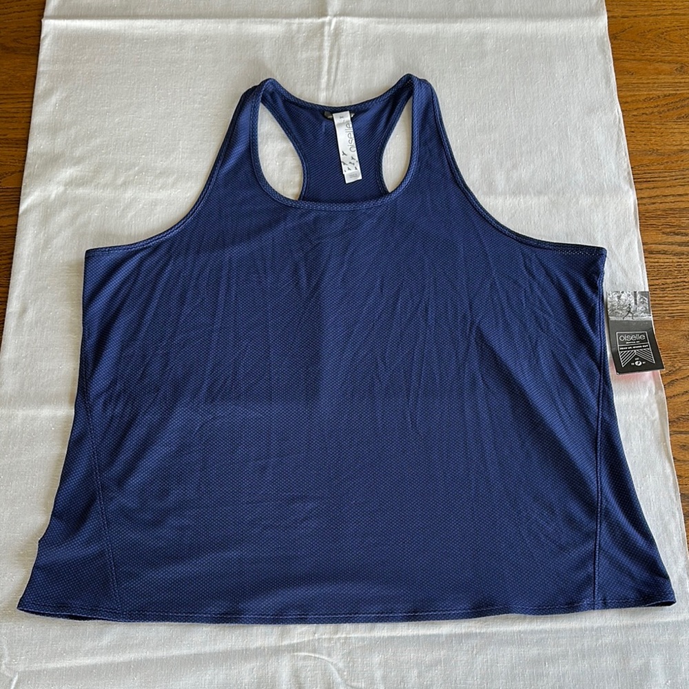 oiselle Flyout Racerback Tank 24/26 Grounded / Lapis NWT